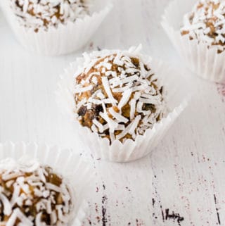 Boozy Truffles with Dulce de Leche, Chocolate. Walnuts and Coconut